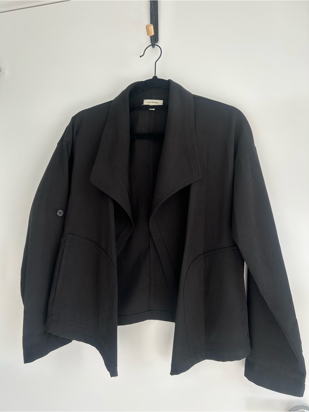 Vero Moda Black Open-Front Draped Blazer